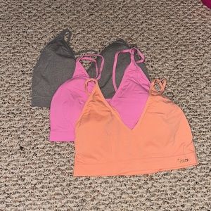 JUICY COUTURE PINK ORANGE GREY BRALETTES SZ XL